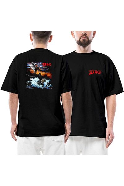 Z zepplin Μπλουζάκι Dio Holy Diver μπροστινό πίσω εμπριμέ μαύρο oversize