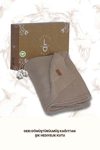 Next Baby Little Dedi Alina Organic Cotton Knitwear Knitted Brown Baby Blanket