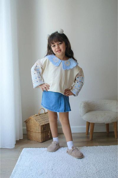 JELİBOOM Denim Skirt Knitted Suit
