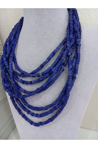 İPAR AKSESUAR 8 Rows of Bamboo Wood Multiple Necklace