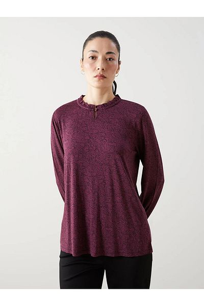 LC Waikiki Grace Stand Collar Patterned Women's Blouse