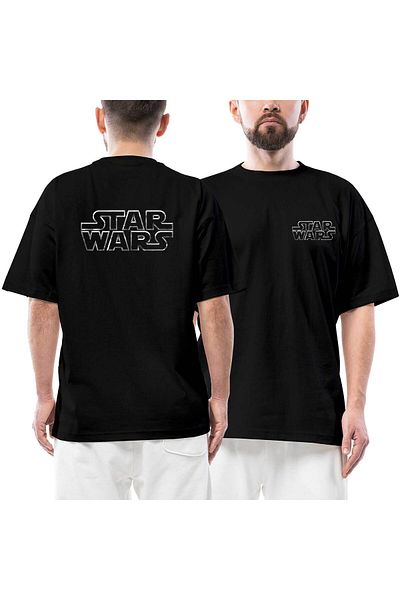 Z zepplin Μπλουζάκι Star Wars μπροστινό πίσω εμπριμέ μαύρο oversize