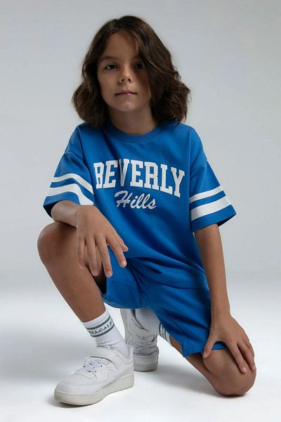 Rolypoly Cycling Neck 100% Cotton Short Sleeve Boys Shorts Suit