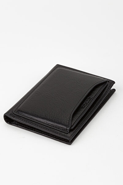 Fossil Boxed Genuine Leather Black Men's Hand Portfolio Card Holder Wallet with Extra Card Holder