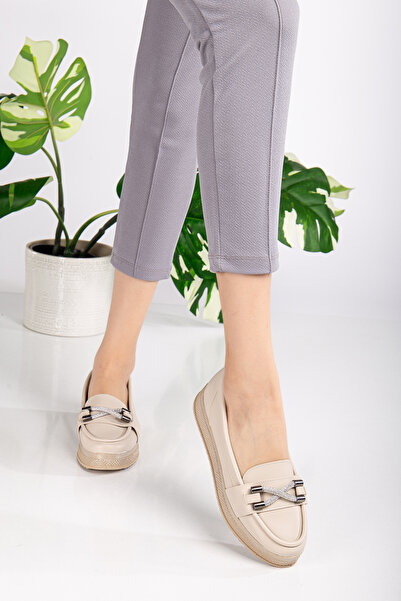 kabkabi Kadın Simli Taban Ortopedik Taban Anne Ayakkabısı Loafer