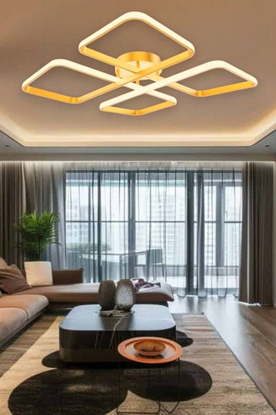 neeko Novem Antique Remote Controlled Led Chandelier – 3 Color Lights, Ultra Lighting, Modern Plafonier Design