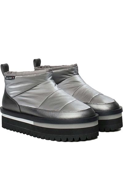 Tommy Jeans Silver Booties Womens Shoes