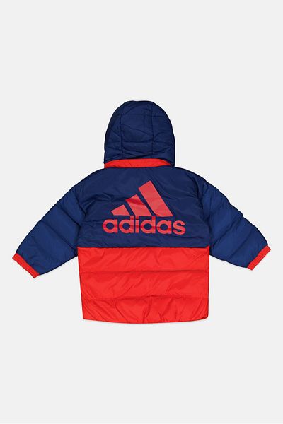adidas Toddlers Boy Hooded Puffer Jacket, Red