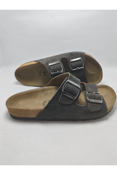 DAD WOLF Mantar Taban Arızona Leolı Model Çift Tokalı Ortopedik Terlik