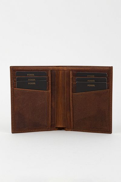 Fossil Boxed Genuine Leather Black Men's Hand Portfolio Card Holder Wallet with Extra Card Holder