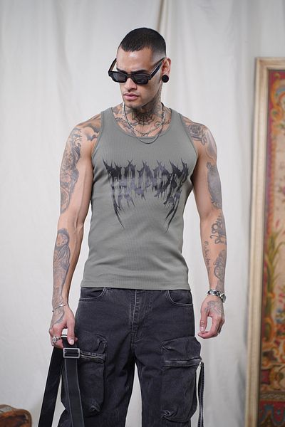Butik Trend We Camisole Fabric Front Printed Slim Fit Fit Men's Undershirt