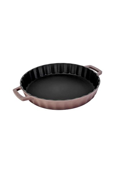 Lava 30 cm Iron Cast Metal Round Tray with Handle - Lvytp30K0-1R
