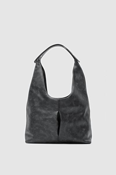 Shule Bags Τσάντα ώμου Zaura Nubuck Casual Μαύρη