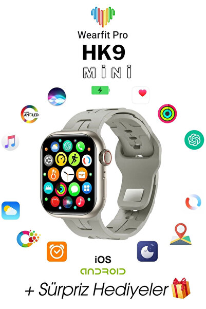 Teknotopia HK9 Mini 41mm Kadın Akıllı Saat Amoled Ekran Android Ios Uyumlu Se...
