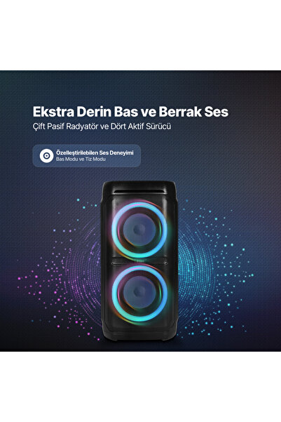 Ttec Carnival 100W Taşınabilir Kablosuz Bluetooth Parti Hoparlörü