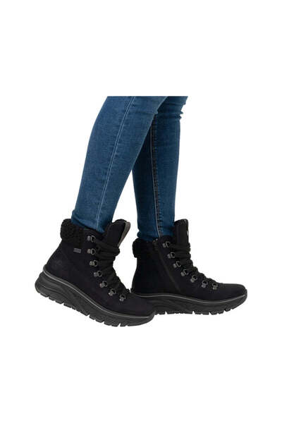 Rieker Black Booties Womens Shoes