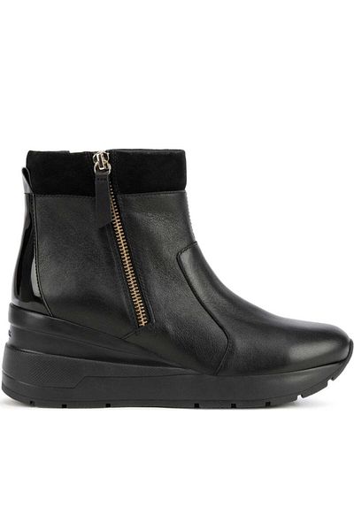 Geox Black Booties Womens Shoes