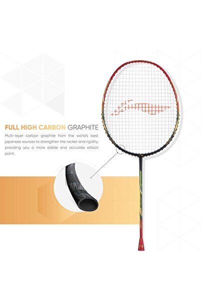 Li-Ning Air Force 77 Carbon Fiber Badminton Racket (Black/Red)