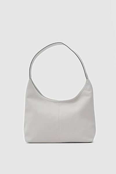 Shule Bags Geantă de umăr Gina Vintage din piele intoarsa gri