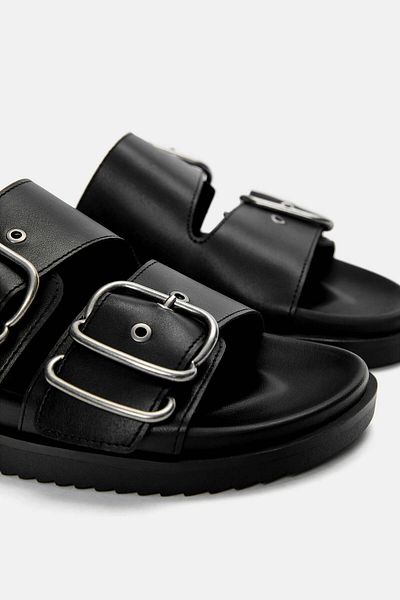 Pull & Bear Flat slider sandals with buckles
