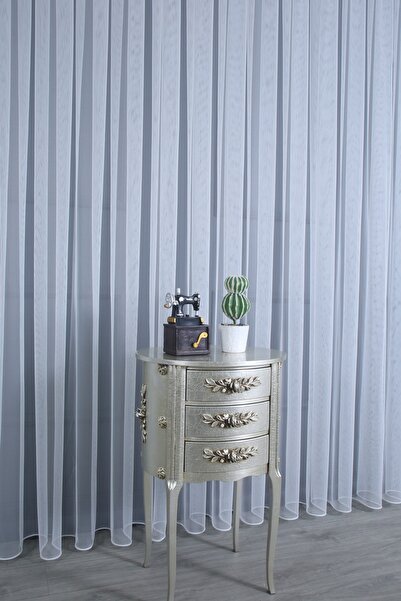 PERDECITY Honeycomb Floor Don't Love Ironing Suitable for All Rooms Plain Greek Tulle Curtain Tight Pleat 1/3