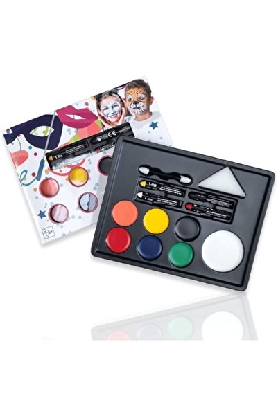 KITDE Çocuklar İçin Yüz Boyama / Boya Kalemi -13 Parça Kutu Seti ile Canlı Pa...