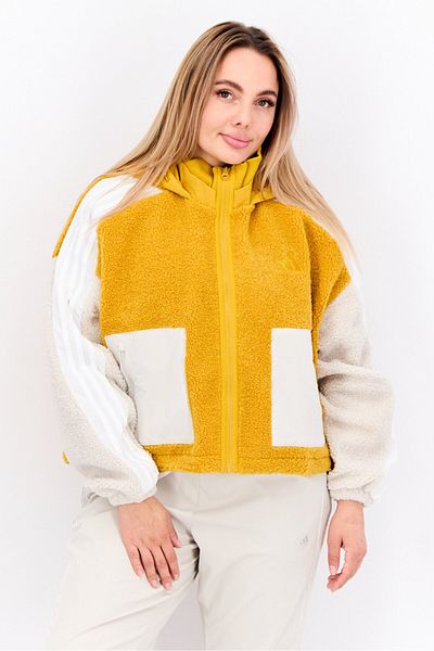 adidas Women Sportswear Fit Long Sleeve Outdoor Jacket, Gold
