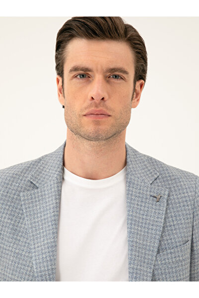 Cacharel Siyah Slim Fit Keten Karışımlı Ceket 50294201-VR036