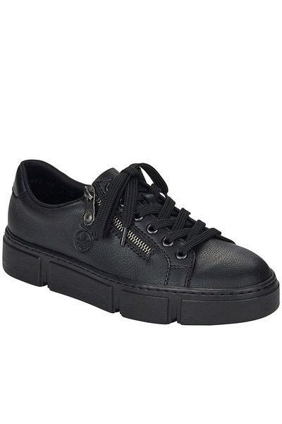 Rieker Black Flats Womens Shoes