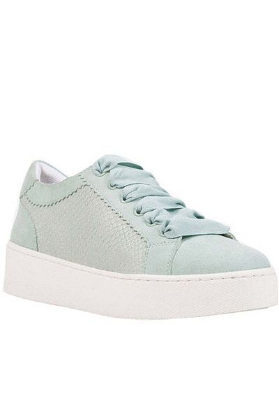 Geox Green Flats Womens Shoes
