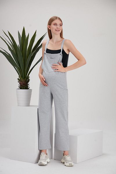 Işşıl 4493 Model Combed Cotton Maternity Gardener-Jumpsuit - Non-Knee and Tie-Up Strap
