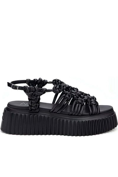 AGL Black Sandals Womens Shoes
