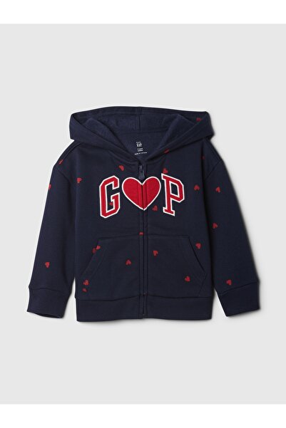 GAP Kız BebekGap Relaxed Logo Fermuarlı Sweatshirt