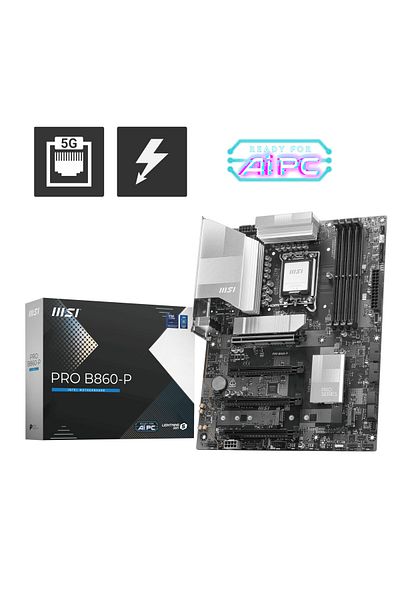 MSI Pro B860-P Socket 1851 Ddr5 8600Mhz Oc 3Xm.2 1X Tb4 HDMI Display 5g Lan Atx - Printed & Comfortable Design