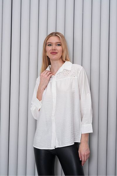 Elaxi Cămașă cu model brodat din țesătură Lilyum
