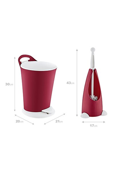 Smartware Carmen - Penguin Pedal Trash Can and Toilet Bowl Brush Set