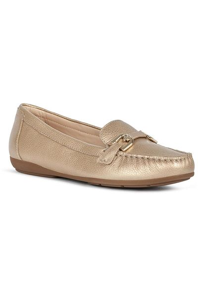 Geox Gold Flats Womens Shoes