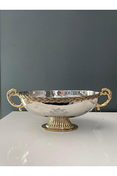 LAMEDORE BLACK PEARL HALAT DESENLİ KULPLU DEKORATİF KÜÇÜK KASE 35X17X15 CM