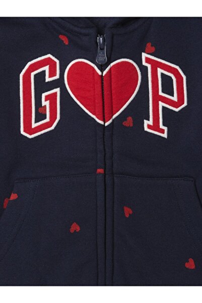 GAP Kız BebekGap Relaxed Logo Fermuarlı Sweatshirt