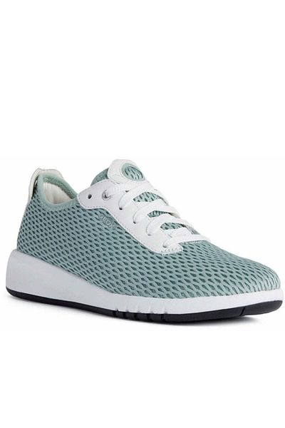 Geox Green Flats Womens Shoes