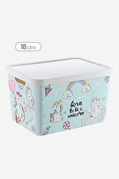 Smartware Stafi Patterned Multi-Purpose Box with Lid 18 LT