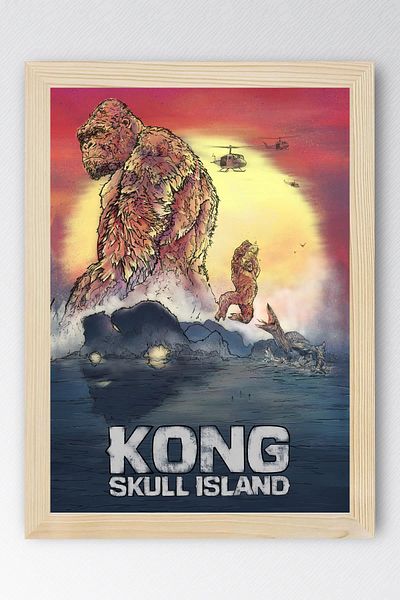 Saturn Επιτραπέζιο ζωγραφικής με κορνίζα Kong Skull Island - Ζωγραφική αφίσας ταινίας Skull Island
