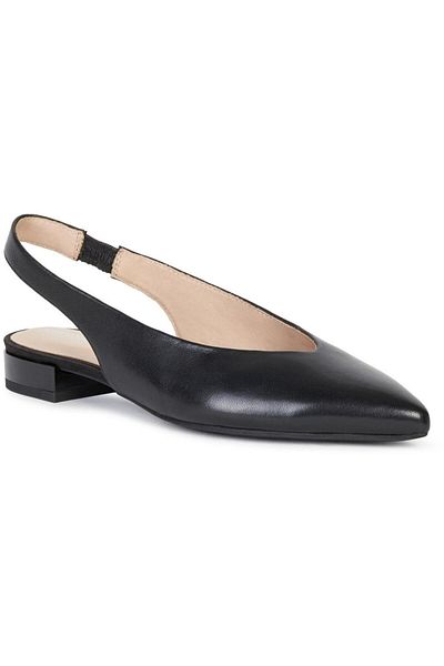 Geox Black Flats Womens Shoes