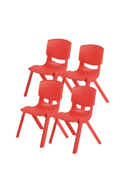 Fiore 4'Lü Set Büyük Şirin Çocuk Sandalyesi Kırmızı