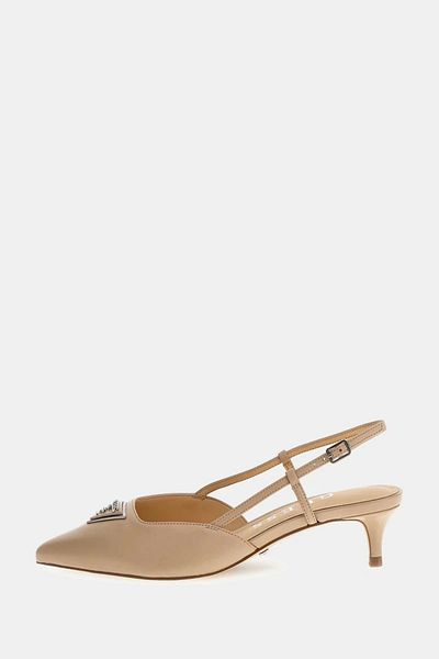 Guess Beige Women's Leather High Heel Shoes FLPJESLEA05TAUPE
