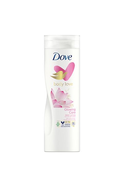 Dove Body Love Glowing Care Body Lotion, 100% Natural Oils, Lotus Flower Extract & Rice Milk, 400ml