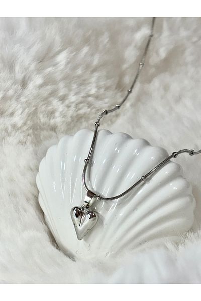Store Heart Stainless Steel Women's Necklace Hypoallergenic & Adjustable Chain