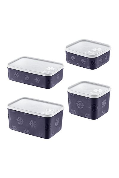 Smartware Navy Blue Set of 4 - No Frost Storage Container (All Sizes)