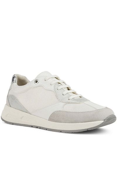 Geox White Flats Womens Shoes
