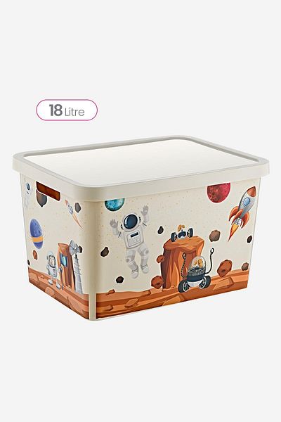 Smartware Stafi Patterned Multi-Purpose Box with Lid 18 LT